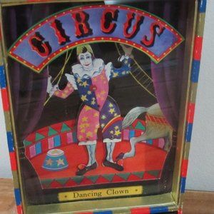 CIRCUS CLOWN Music Box with drawer, Vintage